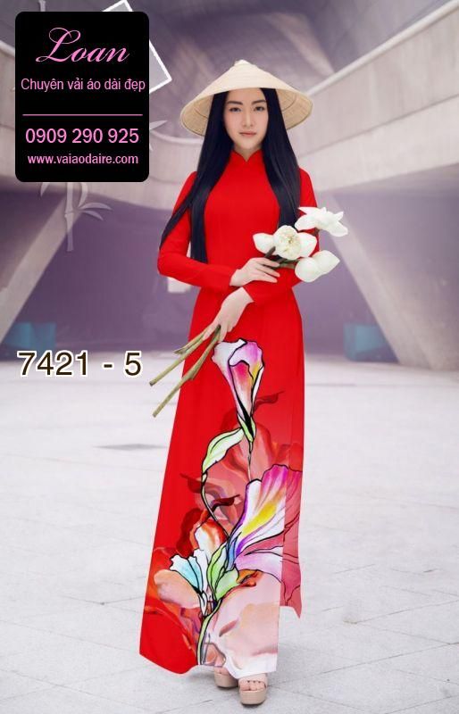 Vải áo dài hoa 3D