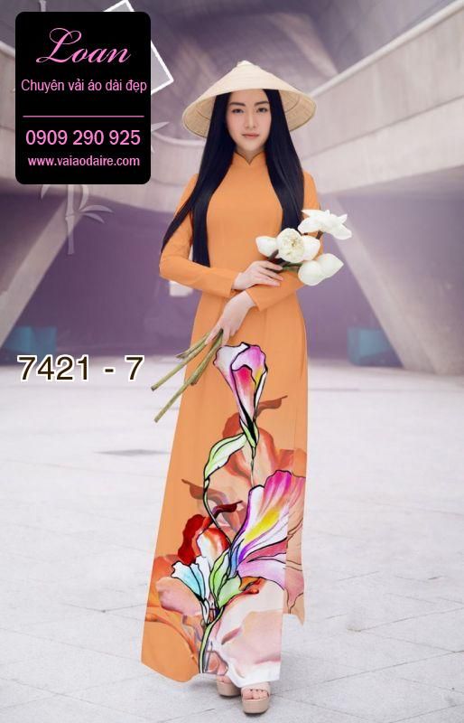 Vải áo dài hoa 3D