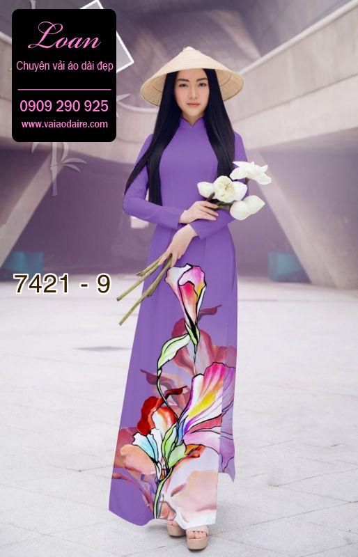 Vải áo dài hoa 3D