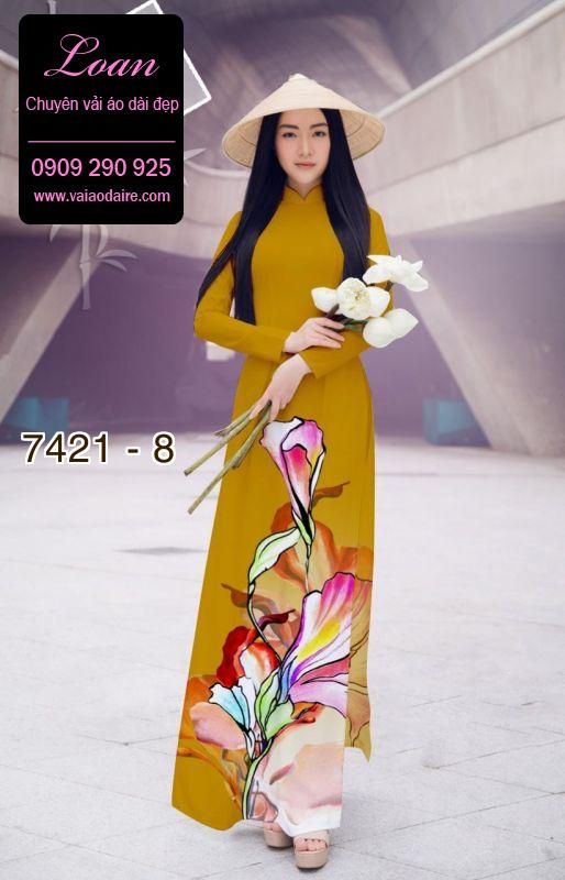 Vải áo dài hoa 3D