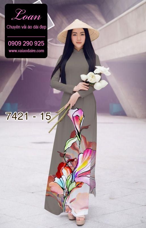 Vải áo dài hoa 3D