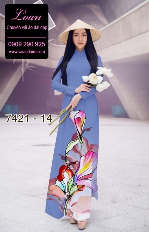 Vải áo dài hoa 3D