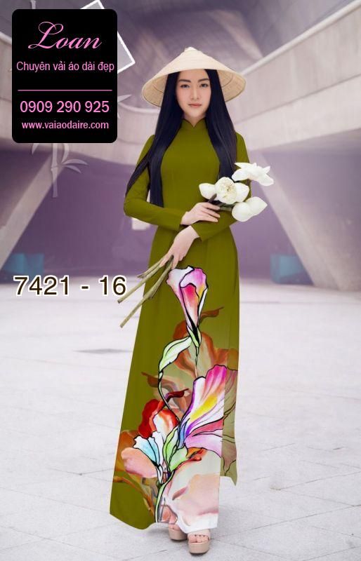 Vải áo dài hoa 3D