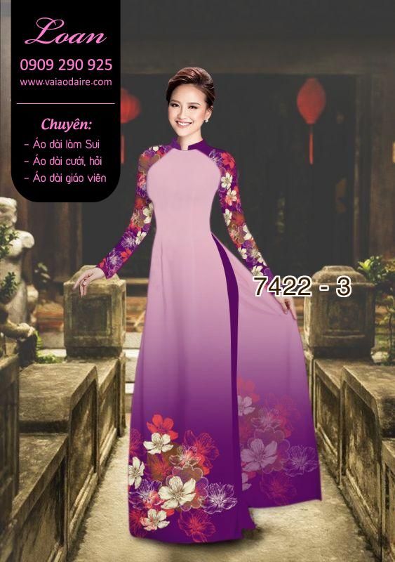 Vải áo dài hoa 3D