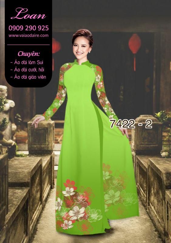 Vải áo dài hoa 3D