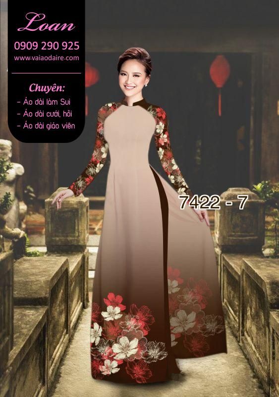 Vải áo dài hoa 3D