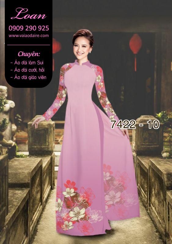 Vải áo dài hoa 3D