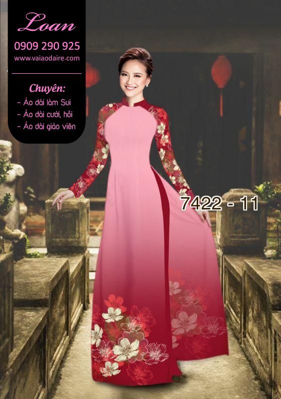 Vải áo dài hoa 3D