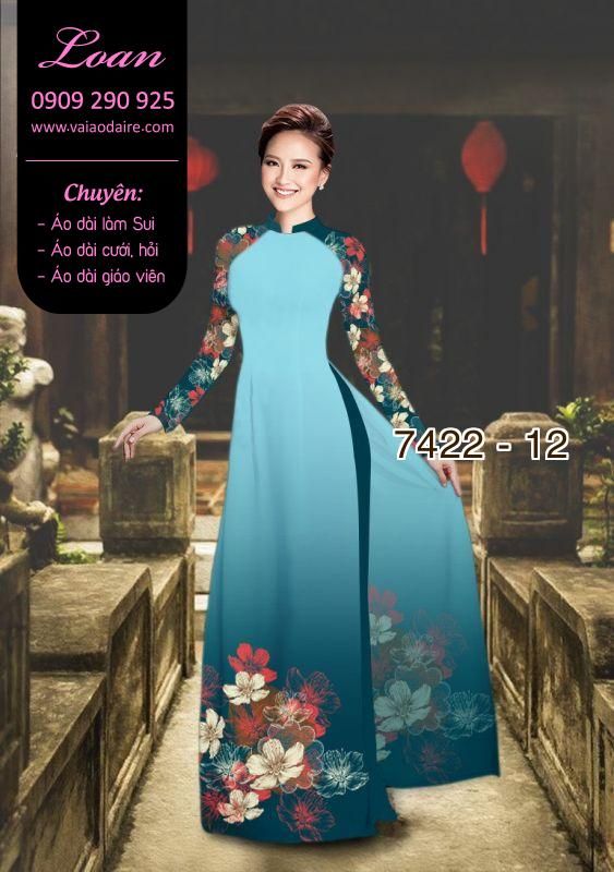 Vải áo dài hoa 3D