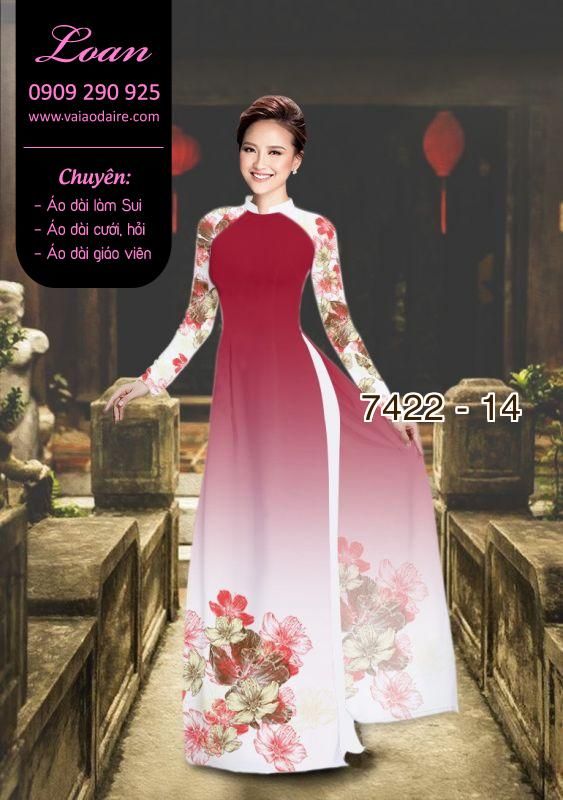 Vải áo dài hoa 3D