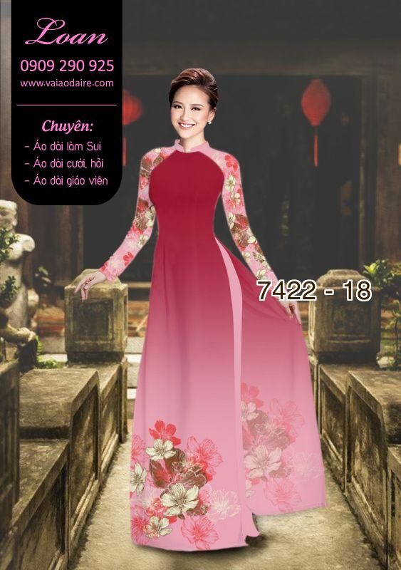 Vải áo dài hoa 3D