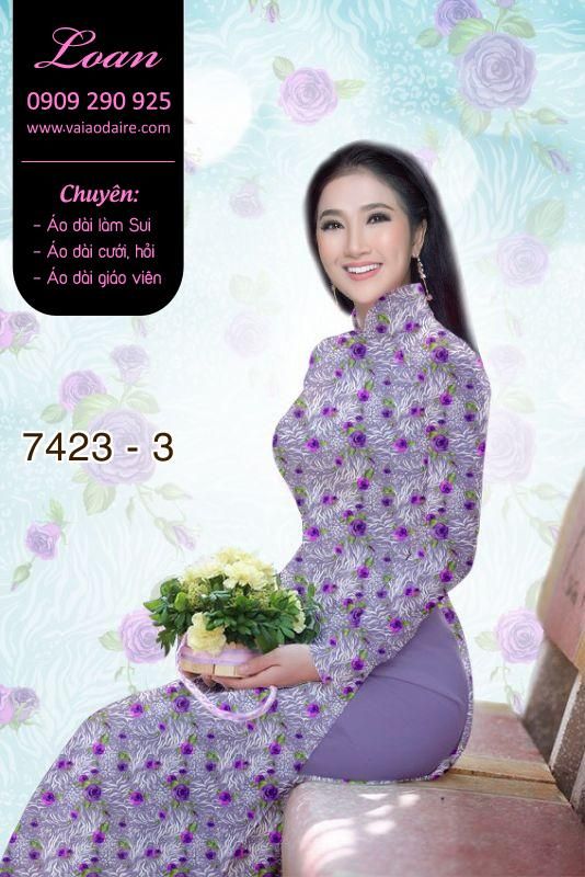 Vải áo dài hoa nhí
