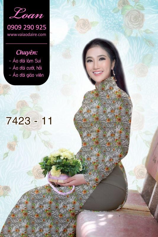 Vải áo dài hoa nhí