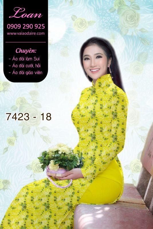 Vải áo dài hoa nhí