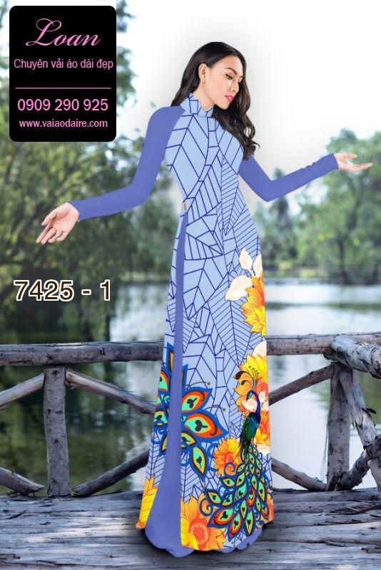 Vải áo dài hoa văn nguyên áo Vải áo dài hoa văn nguyên áo