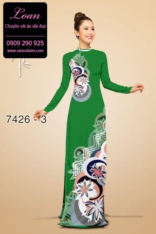 Vải áo dài hoa trên dưới Vải áo dài hoa trên dưới