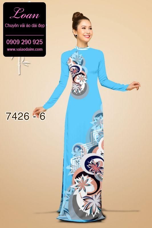 Vải áo dài hoa trên dưới Vải áo dài hoa trên dưới