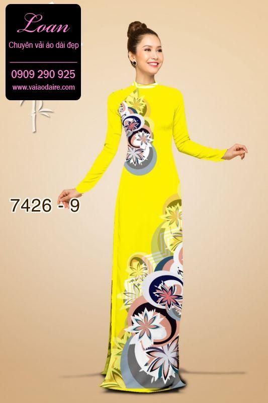 Vải áo dài hoa trên dưới Vải áo dài hoa trên dưới