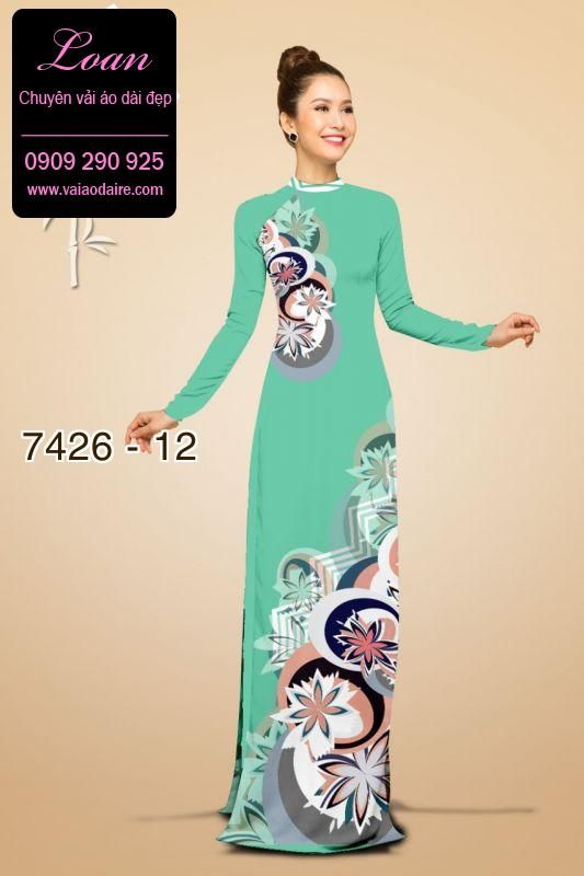 Vải áo dài hoa trên dưới Vải áo dài hoa trên dưới