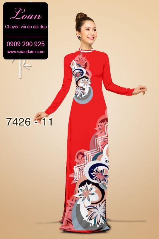 Vải áo dài hoa trên dưới Vải áo dài hoa trên dưới