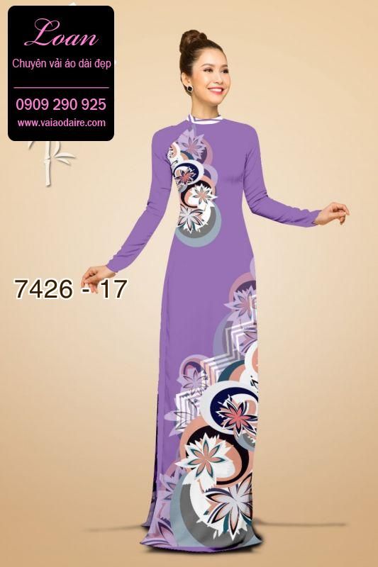 Vải áo dài hoa trên dưới Vải áo dài hoa trên dưới