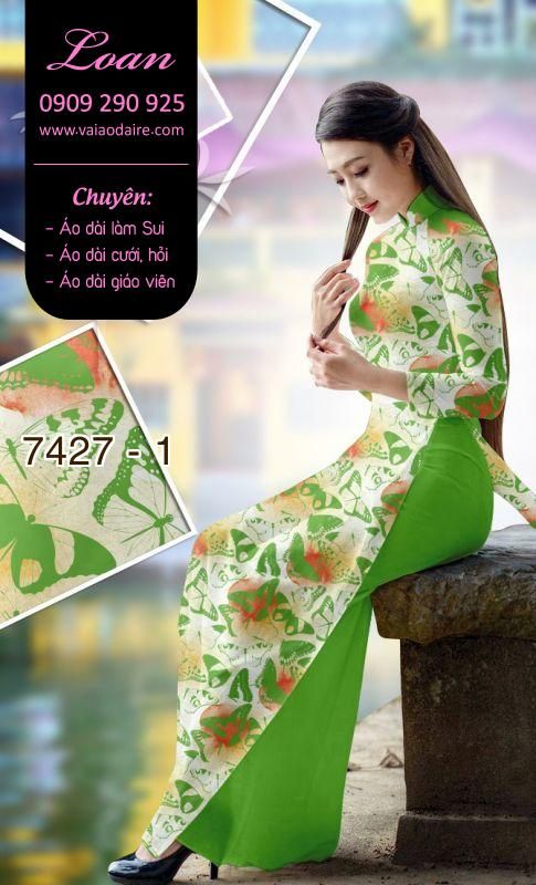 Vải áo dài hoa nhí
