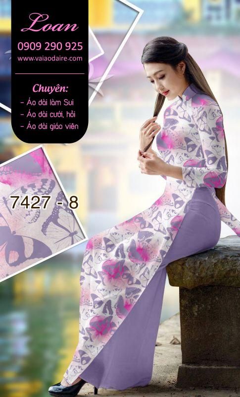 Vải áo dài hoa nhí