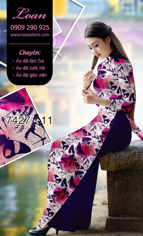 Vải áo dài hoa nhí