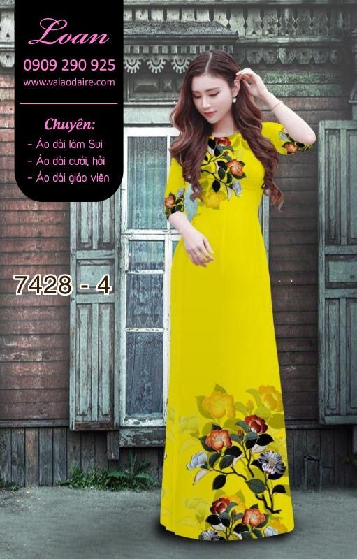 Vải áo dài hoa trên dưới Vải áo dài hoa trên dưới