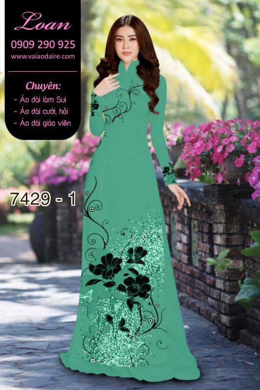Vải áo dài hoa 3D