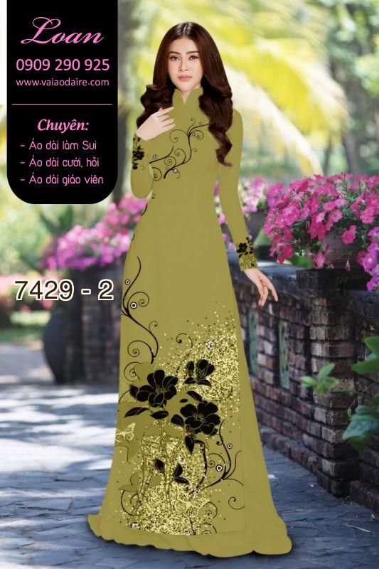 Vải áo dài hoa 3D