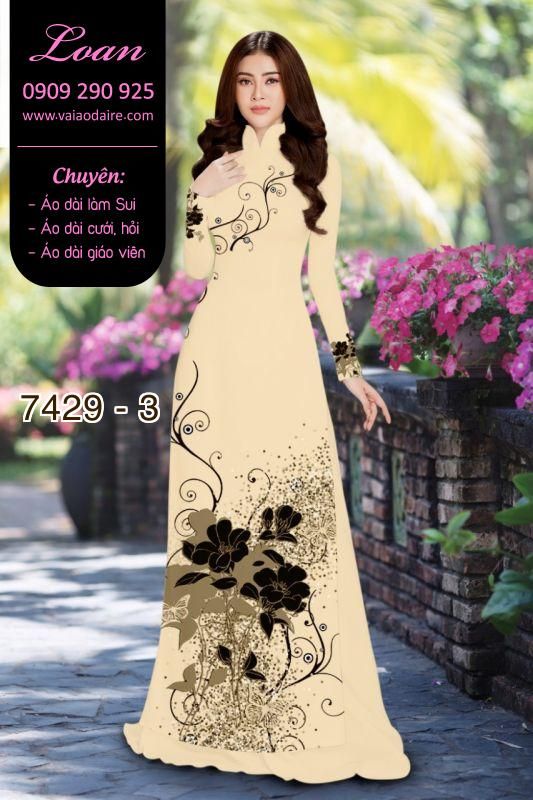 Vải áo dài hoa 3D