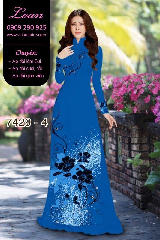 Vải áo dài hoa 3D