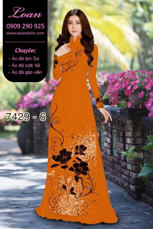 Vải áo dài hoa 3D
