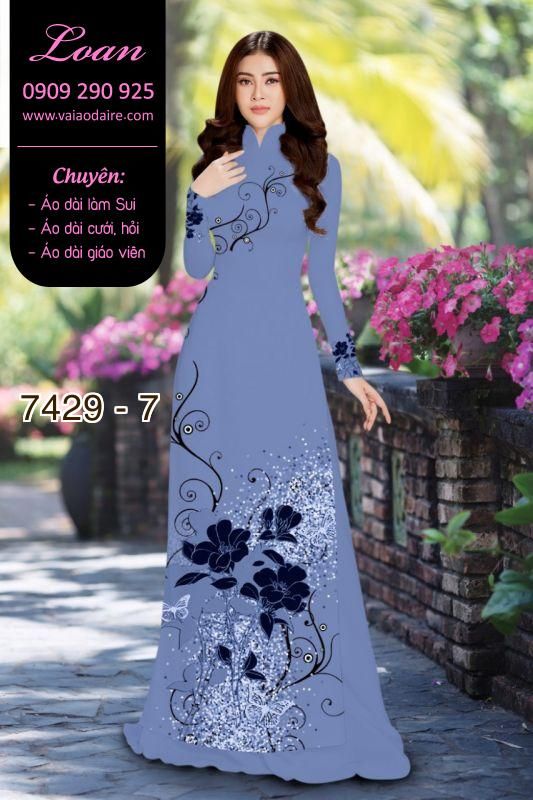 Vải áo dài hoa 3D