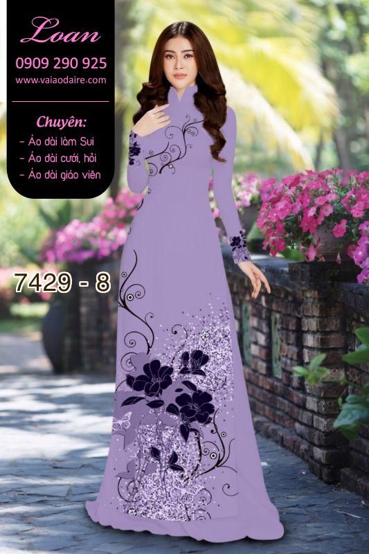 Vải áo dài hoa 3D