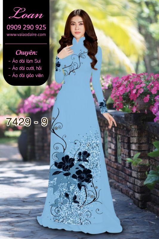 Vải áo dài hoa 3D