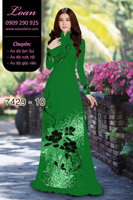 Vải áo dài hoa 3D