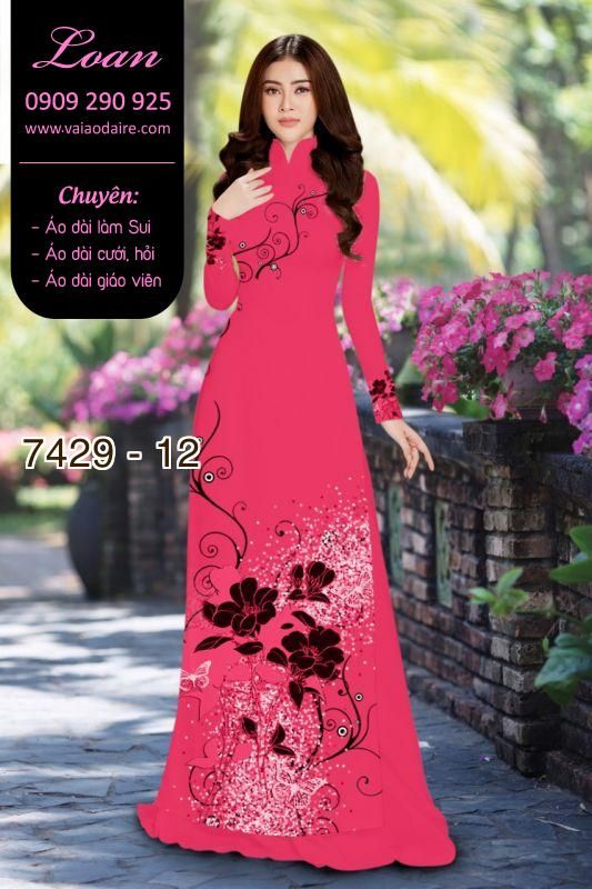 Vải áo dài hoa 3D
