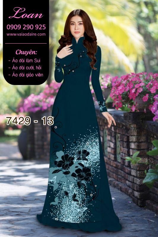 Vải áo dài hoa 3D