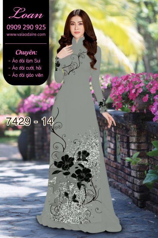 Vải áo dài hoa 3D