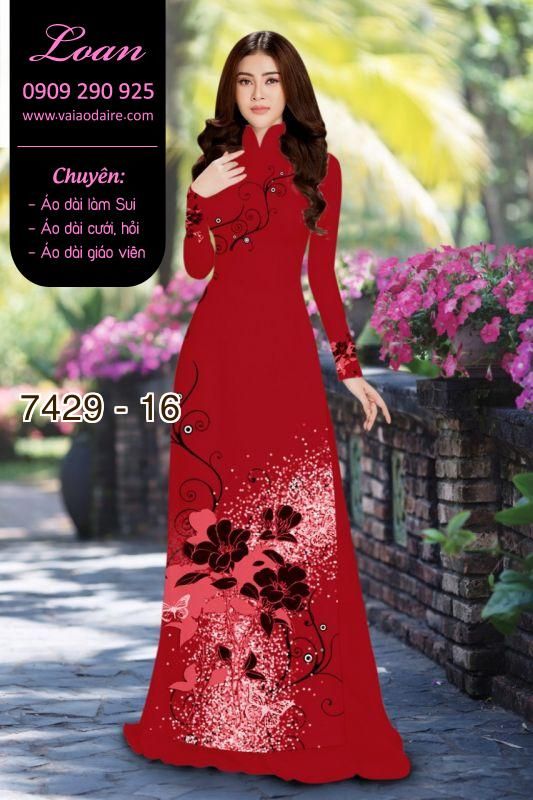 Vải áo dài hoa 3D