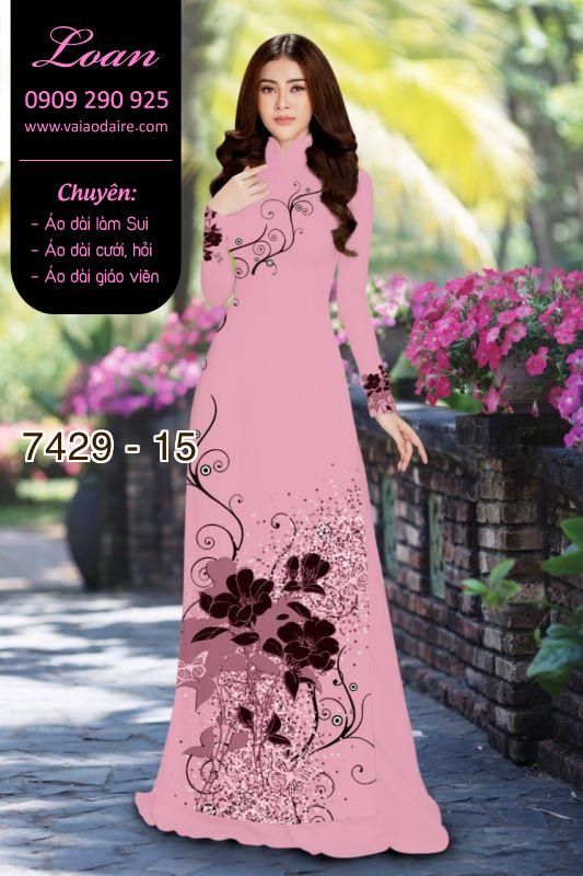 Vải áo dài hoa 3D