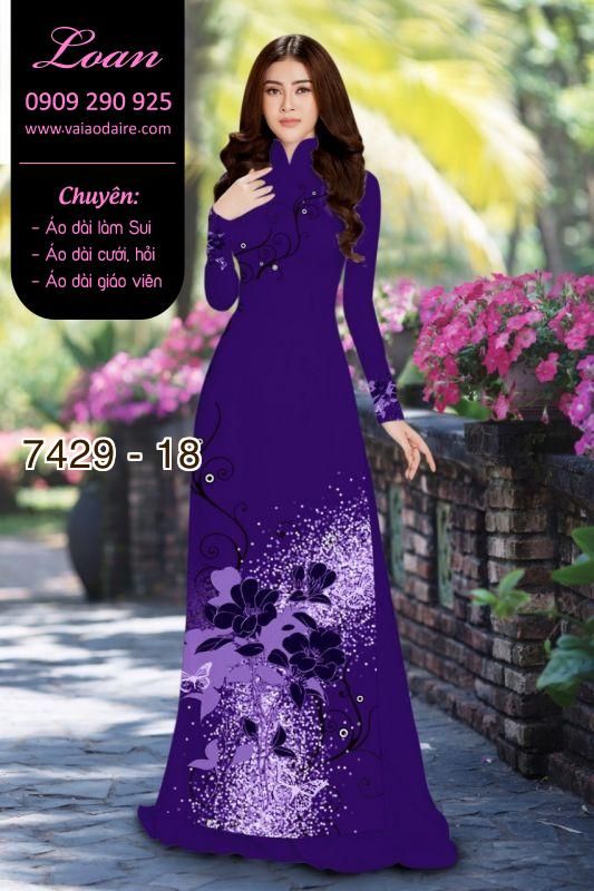 Vải áo dài hoa 3D