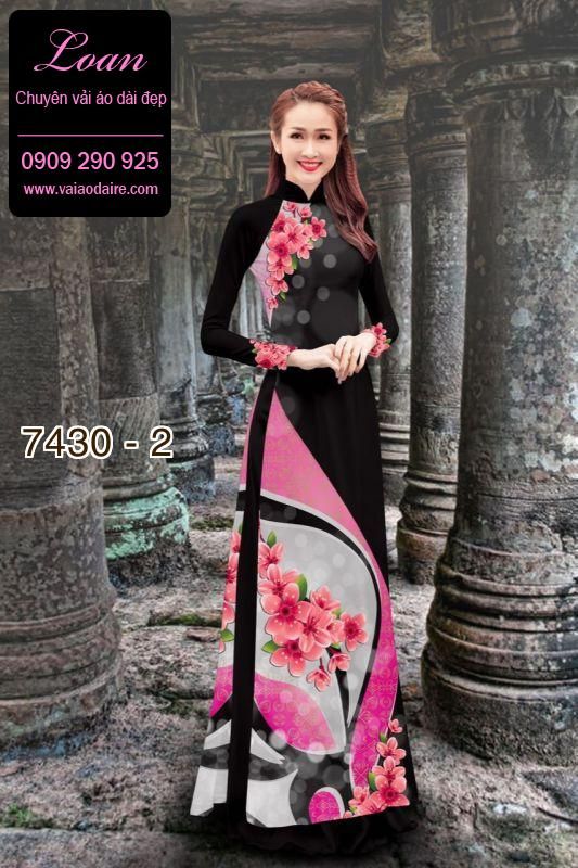 Vải áo dài hoa 3D