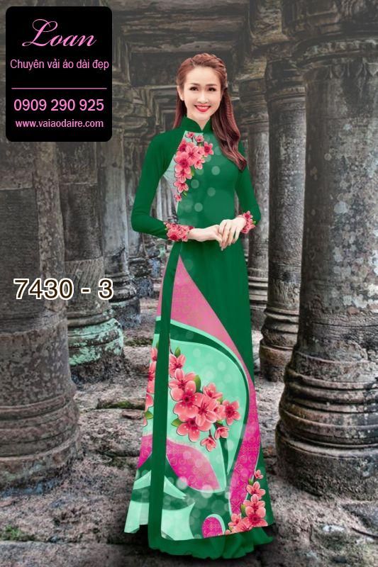 Vải áo dài hoa 3D
