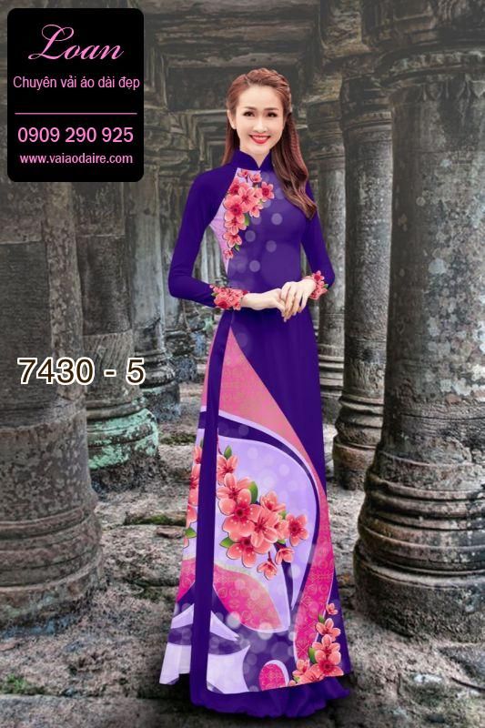 Vải áo dài hoa 3D