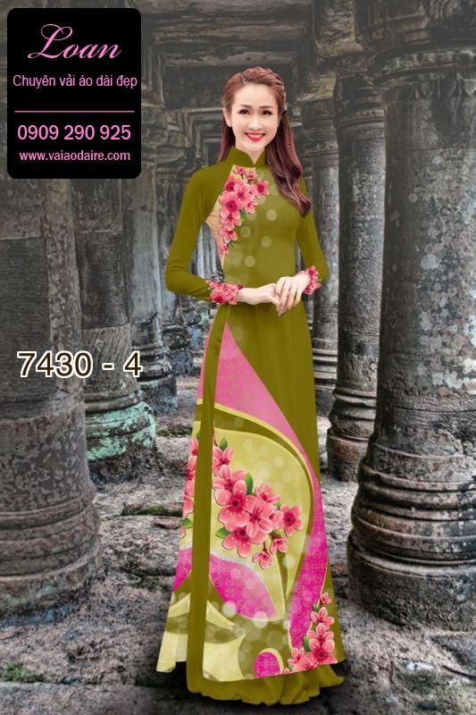 Vải áo dài hoa 3D