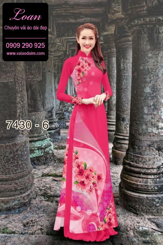 Vải áo dài hoa 3D