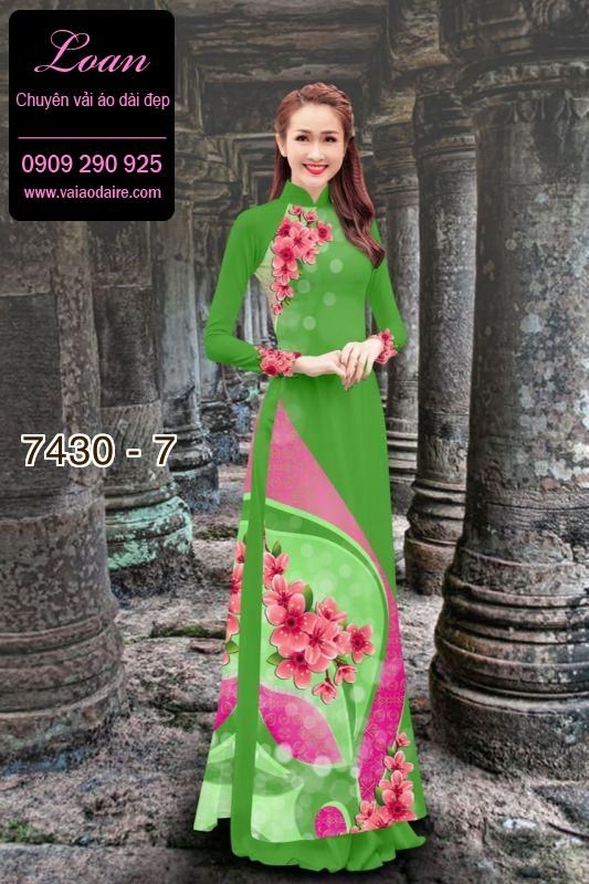 Vải áo dài hoa 3D